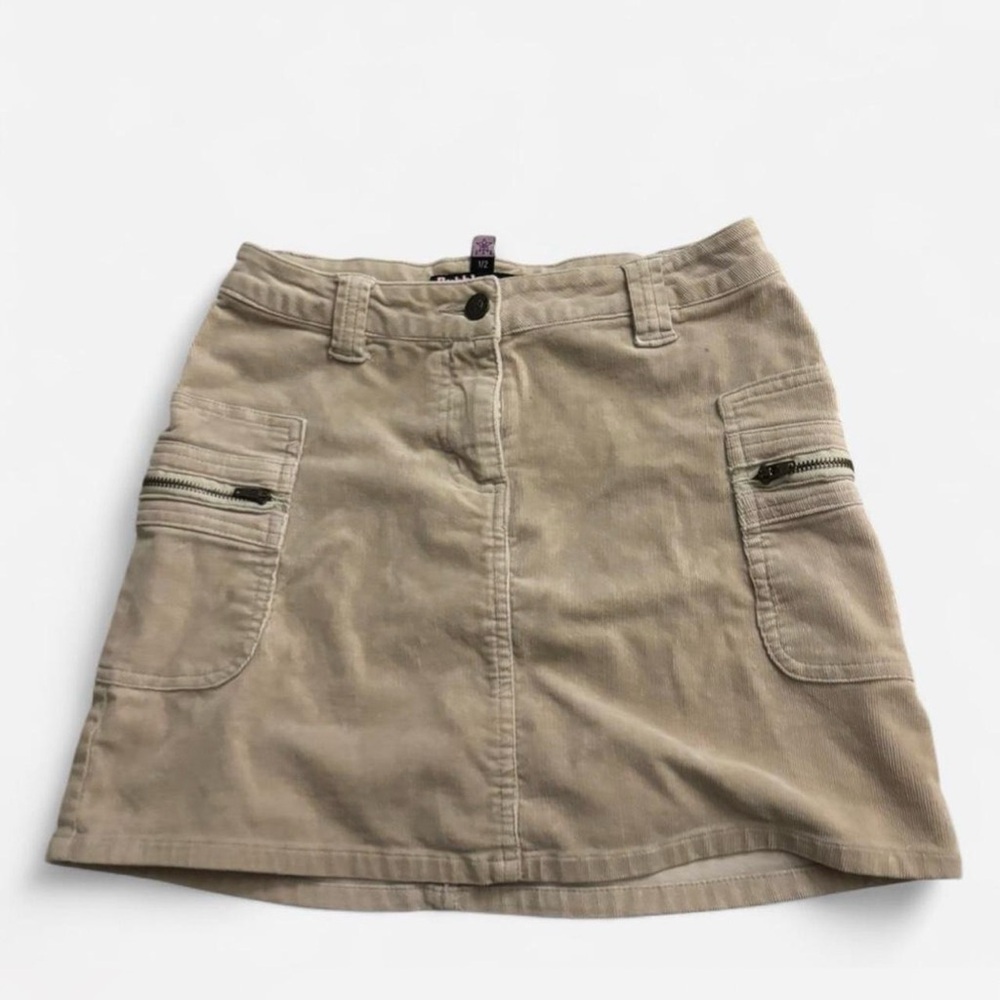 Bubblegum Beige Corduroy Mini Skirt